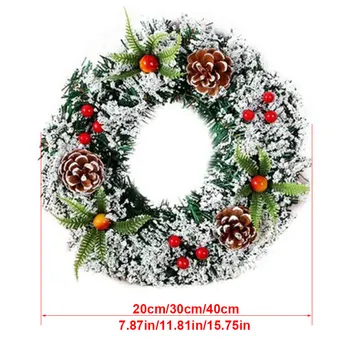 40 cm Božični Venec Vrata Stenski Okras Velike Garland Dekoracijo Bor Cone Rattan 2020 Božični Okraski Za Dom na Prostem