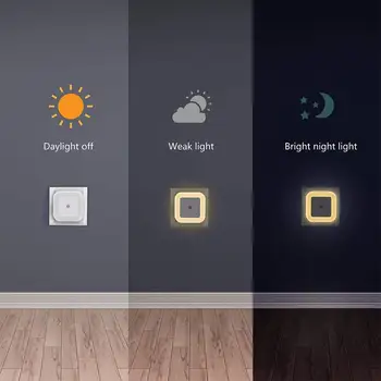 LED Somrak Senzor Noč Svetlobe Toplo Bela Vtičnico Energije Kodranje Steno za Spalnice,otroške Sobe,Stopnice,Kuhinjski-2NAHRBTNIK
