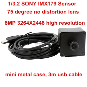 Brez popačenj 8.0 milijona slikovnih pik 3264X2448 HD kamera usb Varnostno Zaščito fotoaparat SONY IMX179 CMOS mikro mini box modula kamere