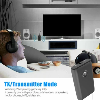 Novo 2 v 1 Bluetooth 5.0 Oddajnik Sprejemnik TV PC Avto Zvočniki 3.5 mm AUX Hifi Glasbeni Zvočni Adapter