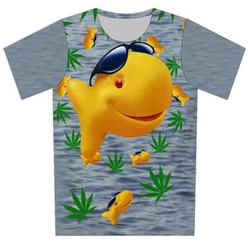 2020 Poletje Ženske/Moški Pisane Ribe Natisni T-shirt Morskih psov, Morskih Želv Dolphin Smešno Živali Design T shirt Fantje Dekleta Mladih Tshirts