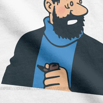 Super Kapetan Vahnja The Adventures Of Tintin T-Majice za Moške Okrogle Ovratnik Čistega Bombaža T Majice Kratek Rokav Tee Oblačila