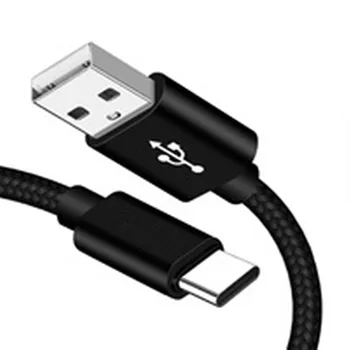 2Ports USB Aluminija Avto Polnilec + Tip C USB-C Najlon Kabel za Polnjenje za Samsung Galaxy A01 A10 A20 A30 A40 A50 A51 A71 M21 M31