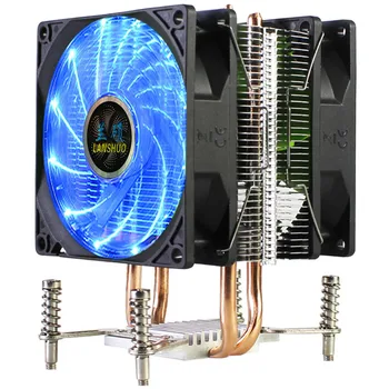 LANSHUO Hladilnik Cpu AMD 2 Toplote cevi najboljše nizko profil cpu hladilnik 9 cm RGB ljubitelj Računalnika centralna procesna enota am2 am2+ am3 am3+ fm