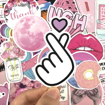 100 kozarcev/Paket Pink Srčkan Grafiti Nalepke Instagram Slog Za Prtljago Prenosni Hladilnik, motorno kolo, Kolo Skateboard