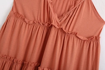 Ženske Špageti Trak Obleke Poletje 2020 Nov Modni Navpično Občutek Jersey Materiala Sodobne Lady Kaskadne Dolgo Obleko