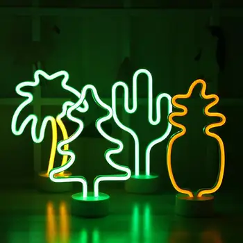 Moda LED Neon Znak Svetlobe Počitnice Stranka Romantično Poročno Dekoracijo Otroci Soba Doma Dekor Luna Srce Mavrica Novost Nočna Lučka