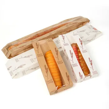 50pcs/veliko novih Kravje usnje/belo usnje 13x10x4.5 cm/61x10x4.5 cm Evropske francoski kruh palico hot dog toast hrane okno embalaža