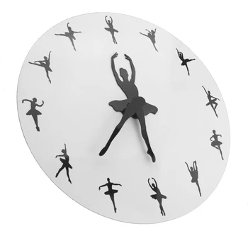 Balerina Plesalka Stenske Ure Joga Položajev, Dekorativni Balet Čas Stenske Ure Watch Dekle Soba Ples Studio Dekor Balet 3D Ura