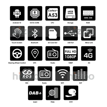 Ossuret Avto Multimedijski predvajalnik Android10.0 GPS 2Din Za Seat Altea Toledo V W GOLF 5/6 Polo, Passat B6 CC Tiguan Touran BREZ DVD