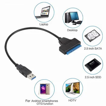 USB 3.0, DA SATA, Sata Adapter Za USB 3.0 Kabel Do 6 Gbps Podporo 2,5 Cm Zunanji HDD SSD Trdi Disk 22 Pin Sata III Kabel