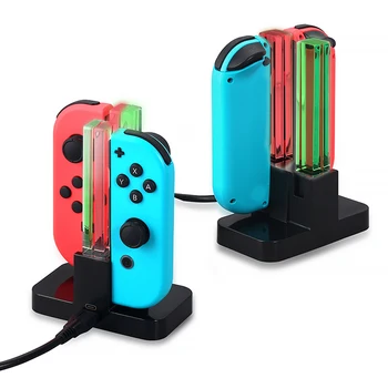 Za Stikalo Krmilnika Polnilec za Nintendo Stikalo, za Veselje-Cons Polnjenje Dock Postajo s 4 Polnjenje Dock + LED indikacija