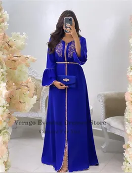 Verngo Svetlo Modro Nebo, Formalno Večerne Obleke Tam Kaftan Dubaj Arabski Raztezajo Dolge Rokave Maturantski Halje Stranka Obleko Obleko 2020