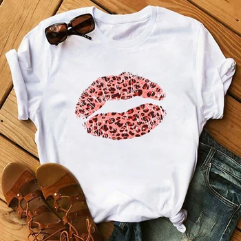 Maycaur Leopard Moda Rdeče Mreža Ljubezni, Tiskanje Ženske Tshirts Poletje Priložnostne Smešno Grafični Dekle Majica Vrhovi Tee Hipster Oblačila