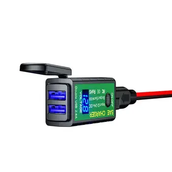 Univerzalni Nepremočljiva 5V 2.1 motorno kolo Dvojno Polnilnik USB SAE za USB Adapter z ON/Off Stikalo za iPhone Tablični računalnik mobilni telefon, GPS